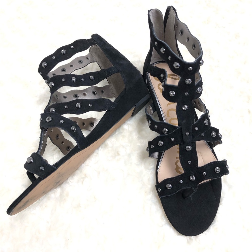 Sam Edelman Black Studded Suede Sandals